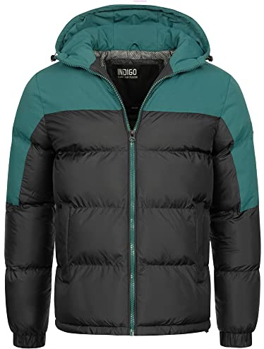 Indicode Herren Danix Winterjacke mit Kapuze | Herrenjacke Jacke Steppjacke Männer Black, S