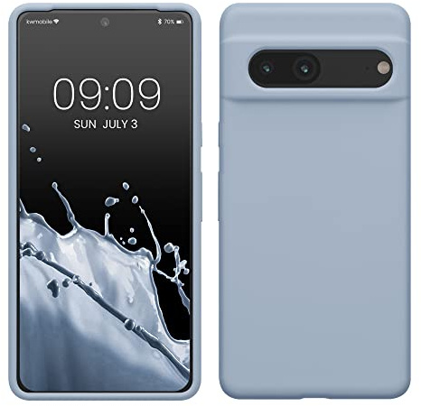kwmobile Handyhülle für Google Pixel 7 Hülle, für Pixel 7 Case - Hülle Silikon - kabelloses Laden - Hellblau
