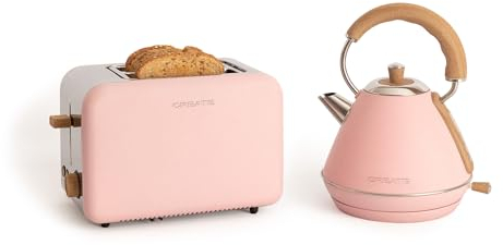 CREATE/PACK TOAST RETRO + KETTLE RETRO M/Toaster Pastellrosa mit Wasserkocher Pastellrosa/Wasserkocher 1L