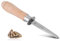 Cuchillo para ostras, cuchillo para deshuesar ostras con mango de madera, herramienta para abrir ostras para mariscos
