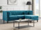 Vente-unique - Ecksofa, wendbar, Velours, Entenblau