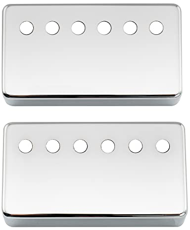 Musiclily Pro 50/52mm Neusilber Legierung Musiclily Pro 52mm Neusilber Legierung Gitarre Humbucker Abdeckung Humbucker Pickup Covers Set für Import E-Gitarre, Chrom