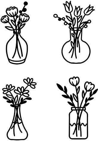 nbeads 4 Stück Blumenvase Holz Wanddeko, Dino Geometrische Wanddekor Tierfiguren Silhouette Dekor Kinderzimmer Dekorationen für Spielzimmer Klassenzimmer Schlafzimmer Haus Wanddekor