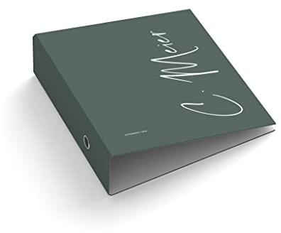 Ringordner • Ordner | mit Text personalisiert | Design Unterschrift | Mit Griffloch | für DIN A4 | 7,4 cm breit | Füllhöhe 55 mm | Firma | Kanzlei | Praxis