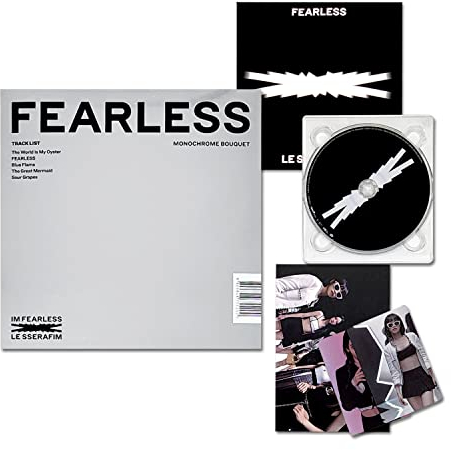 LE SSERAFIM - 1st Mini Album [FEARLESS] (Monochrome Bouquet ver.) Lyric Book + CD + Double-Sided Photocard + Postcard