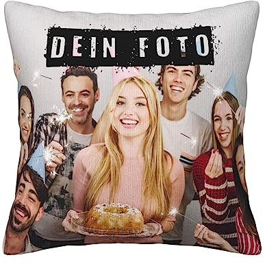 GZYZXP Kissen mit Foto, Beidseitig Foto-Kissen Selbst gestalten Fotogeschenk, Kissen mit Füllung und Reißverschluss, personalisiertes individuelles Fotogeschenk für Weihnachten, Geburtstag, Muttertag