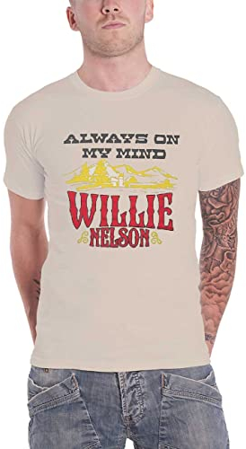 Willie Nelson T Shirt Always On My Mind Logo Nue offiziell Unisex Natural S