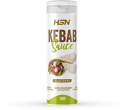 Salsa Kebab - 0% Grasa, 100% Sabor - de HSN | 350 g = 35 Tomas por Servicio | Baja en Azúcares y Calorías | Mínimo empleo de aditivos | Tapón Antigoteo | Apto Dietas Veganas, Keto y Sin Gluten