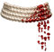 Ever Faith Halloween Dripping Blood Necklace, Cream Simulated Pearl Blood Choker Necklace Vampire Necklace Vampire Party Costume Accessories
