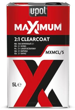 U-POL Maximum 2K HS Clearcoat Lacquer 5 Litre with Fast Hardener 2.5 Litre - 7.5 Litre Pack
