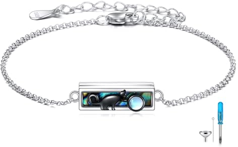YFN Katze Urne Armband für Frauen Sterling Sliver Katze Schmuck für Mama (urn)