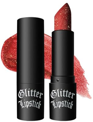 Glitzer-Lippenstift, langlebig, wasserfest, glitzernd, schimmernd, metallischer Glitzer-Lipgloss, Diamant-glänzender roter Lippenstift, Glimmer-Glow-Lipgloss für Frauen-Lippen-Make-up