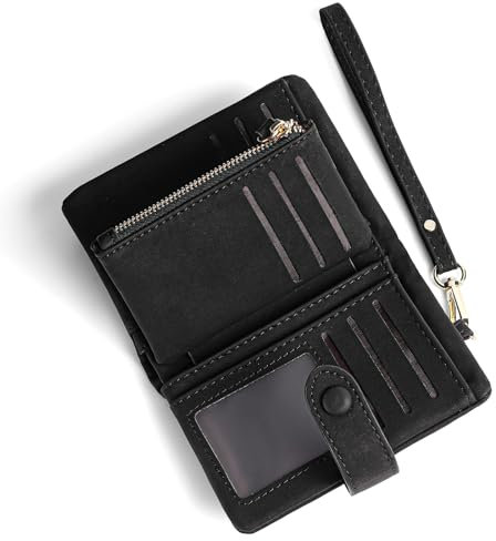 RNIEGA Kleine Geldbörse Damen PU Leder RFID Blockierende Portemonnaie Mit Armband Münze Reißverschluss Geldbeutel