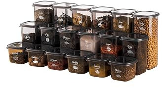 Viwares Vorratsdosen mit Deckel Luftdicht | 18er Vorratsbehälter Set | BPA-FREI | Zur Müsli Mehl und Zucker Aufbewahrung | Praktische Aufbewahrungsbox Küche für alle Lebensmittel