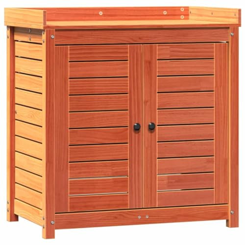 vidaXL Pflanztisch, Gärtnertisch mit Ablagen, Blumentisch für Garten Balkon Terrasse, Gartentisch Arbeitstisch, 82,5x50x86,5cm Massivholz Kiefer