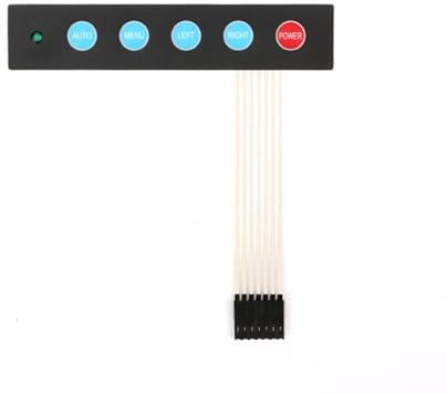 1x5 Matrix Array 5 Tasten Membranschalter Tastatur Tastatur Menü Auto for Arduino mit LED-Lampe 1/2/5/10 Stück (Size : 10 Pcs)
