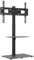 vidaXL Black Corner TV Stand for 32-65 with 2-Tier Glass Shelves, Swivel Function, and VESA Mount Compatibility
