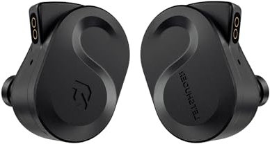 Letshuoer S08 Fourth Generation Planar in Ear Monitor, Dual-coil 13mm Planar In ear headphones, Hifi in Ear Earbuds with Detachable Silver-plated Copper Cable (BLACK)