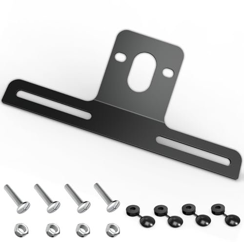 Fengone Trailer License Plate Bracket Steel Heavy Duty License Plate Bracket for Certain Motorcycles, Trucks, Golf Cart Mounting with Accessories (1 PCS)