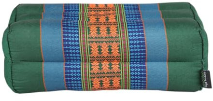 ANADEO YogaProducts Standard – Standard-Zafu-Yoga- und Meditationskissen – 100% natürliches Kapok mit hoher Dichte – Komfort und Festigkeit – Sitzstabilität – grün blau – X1