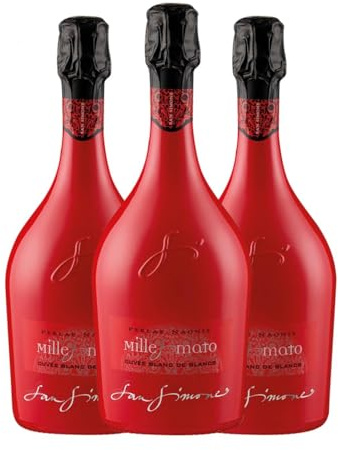 Gino Brisotto Millesimato Cuvée Blanc de Blancs Red Brut 75 cl Weißer Sekt (Karton mit 3 Flaschen von 75 cl)
