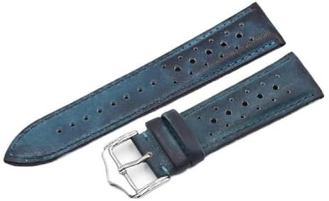 Pgqjfks Leder-Uhrenarmband, 20/22/24mm, atmungsaktiv, handgefertigte Nähte, Uhrenarmband-Zubehör