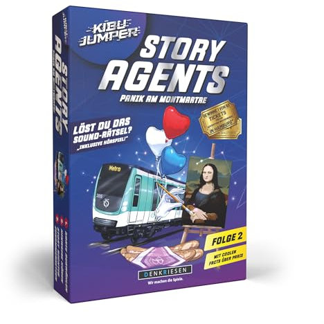 DENKRIESEN - KIBU Jumper® - Story Agents Paris | Interaktives Detektivspiel ab 8 Jahren | 1-4 Spieler | Spannendes Sound-Rätsel & Hörspiel | Escape Game für Familie & Freunde | 40-60 Min. Spielzeit
