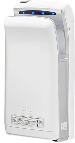PRMTYUP Asciugamani Elettrico Verticale, Asciugamani Automatico con Filtro, Asciugamani Commerciali A Doppia Lama da 1800 W, Asciugamani Automatico A Induzione,Bianca