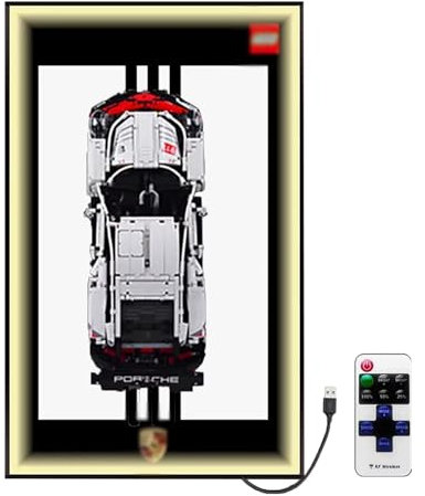 Panneau mural à LED pour modèle Lego 42096 Racing, panneaux d'affichage décoratifs pour voiture Lego à fixation murale, cadeau (uniquement panneau mural, pas de modèle) (option 1)