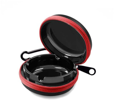 FEMONGY portacenere portatile da tasca, posacenere tascabile, posacenere portatile tascabile, porta mozziconi tascabile, Si apre facilmente, grande capacità, adatto per i viaggi (nero)