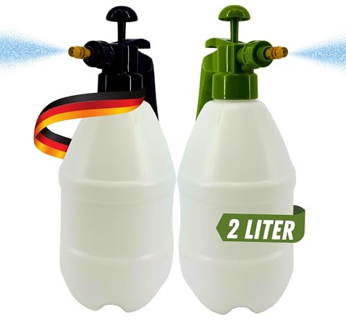 2 Stück Drucksprüher Drucksprühgerät 2L Pflanzenschutz Reinigung Handpumpe mit Messingdüse Handsprüher Gartenspritze Sprühflasche Essigsäure Wasser Dünger Reinigungssprüher Drucksprühflasche