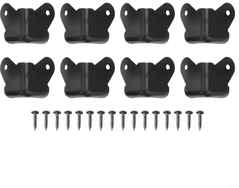 Schwarze Eckenschutz für AMP Gitarrenschränke 8 Stück, Lautsprecher-kompatibel, Schrauben