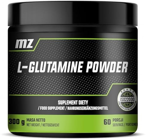 L-Glutamin Pulver 300g - L-Glutamin 4950 mg pro Portion - 50 Portionen - unterstützt die Darm- und Muskelgesundheit - von MZ