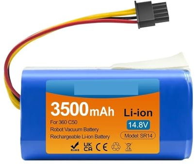 LWVQRERKH Batteria for Robot Aspirapolvere, Compatibile con 360, Accessori for Aspirapolvere Robot C50, Pezzi di Ricambio, Batteria di Ricambio 14,8 V 3500 mAh