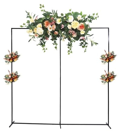 Metall Hochzeitsbogen, 2,3 x 2,3 M Rosenbogen, Torbogen Garten, Abnehmbar, DIY nach Belieben, Tragbar Traubogen für Jubiläen, Geburtstagsfeiern, Schwarz