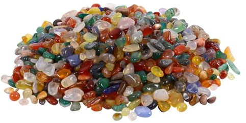 COLLBATH Natural Agate Pebble Stone Gravel Polished Aquarium Ornament Decoration Colorful Crystal Tumbled Stones for Fish Tank Flowerpot Garden Path