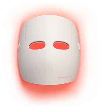 Therabody Mask Glo, LED Face Mask with Red, Blue, & Infared Light, Vibrating Massage, Cordless Design, Adjustable Straps, and USB-C Charging