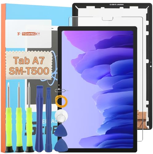 TGHongKy LCD Touch Digitizer Display für Samsung Galaxy Tab A7 SM-T500 2020 LCD Bildschirm für Samsung Galaxy Tab A7 Tablet-Bildschirm Ersatz Digitizer Sensor Glas Reparaturset - [Schwarz] Parts
