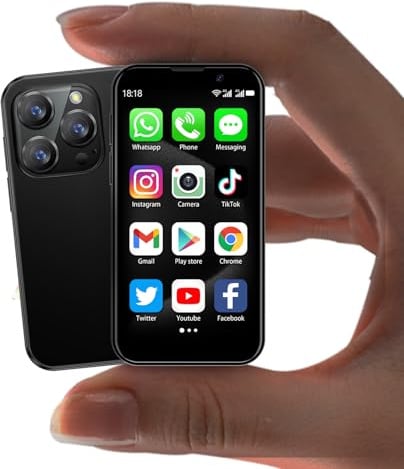 BLKE S Mini smartphone con touch screen HD da 3,0, mini telefono Android sbloccato, riconoscimento facciale, Wifi, GPRS, corpo ultrasottile per bambini, cellulare con Quad-Core Nero