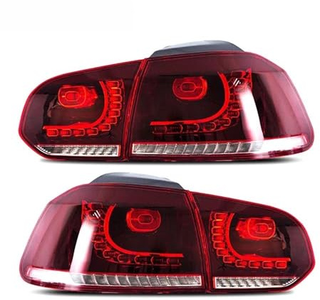 KUNFINE Auto-Rückleuchten, 1 Paar, fürVW Golf 6 MK6 R20 2008-2013, Dynamischer Blinker, Rückfahrscheinwerfer, Bremslicht