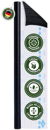 Veluxis Möbelfolie selbstklebend Schwarz – 200 cm | selbstklebend Struktur Schwarz, zuschneidbar, rückstandsfrei entfernbar
