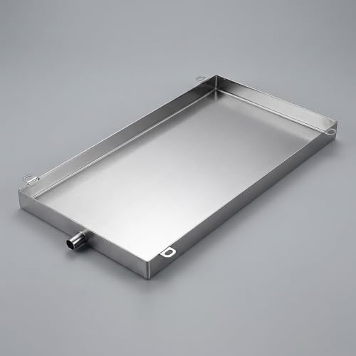 KAXLDHH Bandeja de Goteo para Aire Acondicionado de Acero Inoxidable 304 para Unidad Exterior 1-2P, Recogedor de Agua con Manguera de Drenaje, Bandeja para Prevención de Fugas(80x50cm)