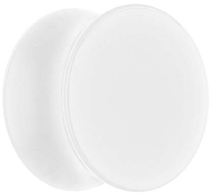 Treuheld® | 16mm Ohr Plug in Weiß | Acryl/Kunststoff | Double Flared - Ohne Gewinde | Classic Flesh Tunnel Plug | Hochwertig und Hautfreundlich