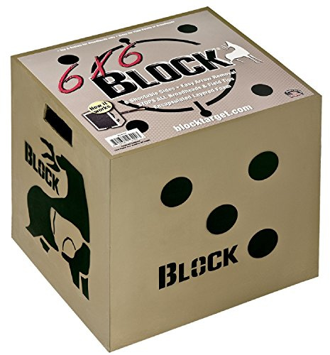 Block, sechseitiges Pfeilziel für Bogenschießen mit Polyfusion-Technologie, schwarz, 45,7 x 45,7 x 40,6 cm (B56700)