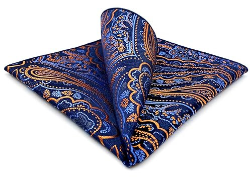 S&W SHLAX&WING Herren Ties Krawatte Navy Dark Azul Cachemir Matching Einstecktücher