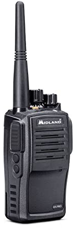 Midland G15 Pro 2er Security-Kofferset, C1127.S2, PMR446-Funkgeräte inkl. 1600mAh Lithium-Ionen Akkupack, Standlader und MA 31-M Security Headsets, Schwarz, 2er Security-Kofferset + Headsets