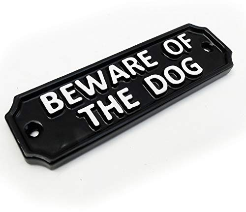 Jones & Grey - 'Beware of The Dog' Vintage Style Cast Metal Wall Door Sign