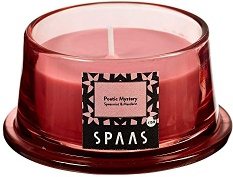 Spaas Candela Profumata in Vetro Basso, ± 15 Ore-Mistero, paraffina, Rosa Blush, Poetic Mystery