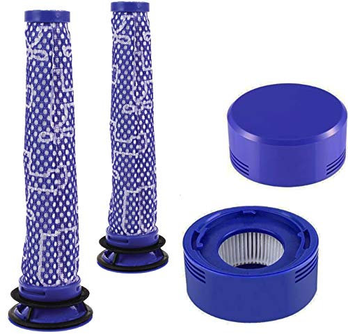 Qualtex Lot de 2 filtres post-moteur et 2 filtres HEPA pré-moteur pour aspirateurs sans fil Dyson V7 V8 SV10 SV11 Animal Absolute