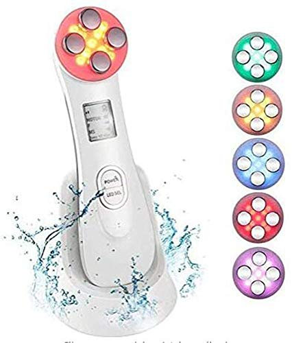 ZLYJ Radiofrecuencia Facial Aparato, 5 Modos de Terapia de luz LED, Aparato Facial Aparato Radiofrecuencia, Antiarrugas, Anti-envejecimiento, Limpieza Profunda